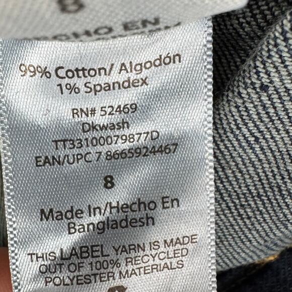 Time and Tru jeans women's 8 paperbag wide leg crop belted blue dark wash NEW - Picture 6 of 6